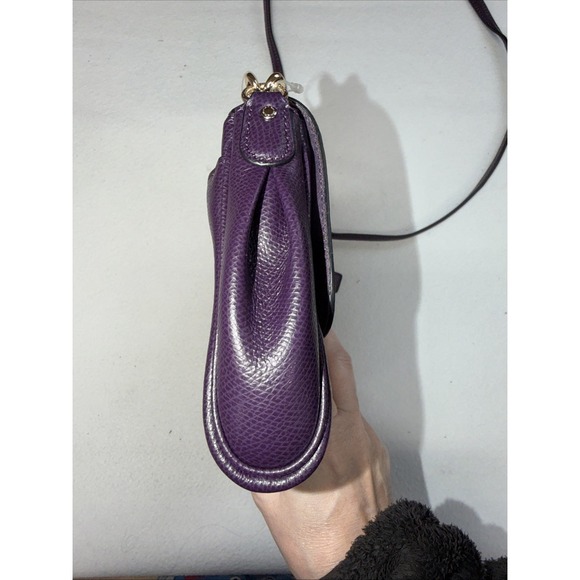 COACH Ruby F54849 Deep Plum Cross Grain Leather Crossbody/Wristlet/Shoulder Bag - Picture 8 of 15